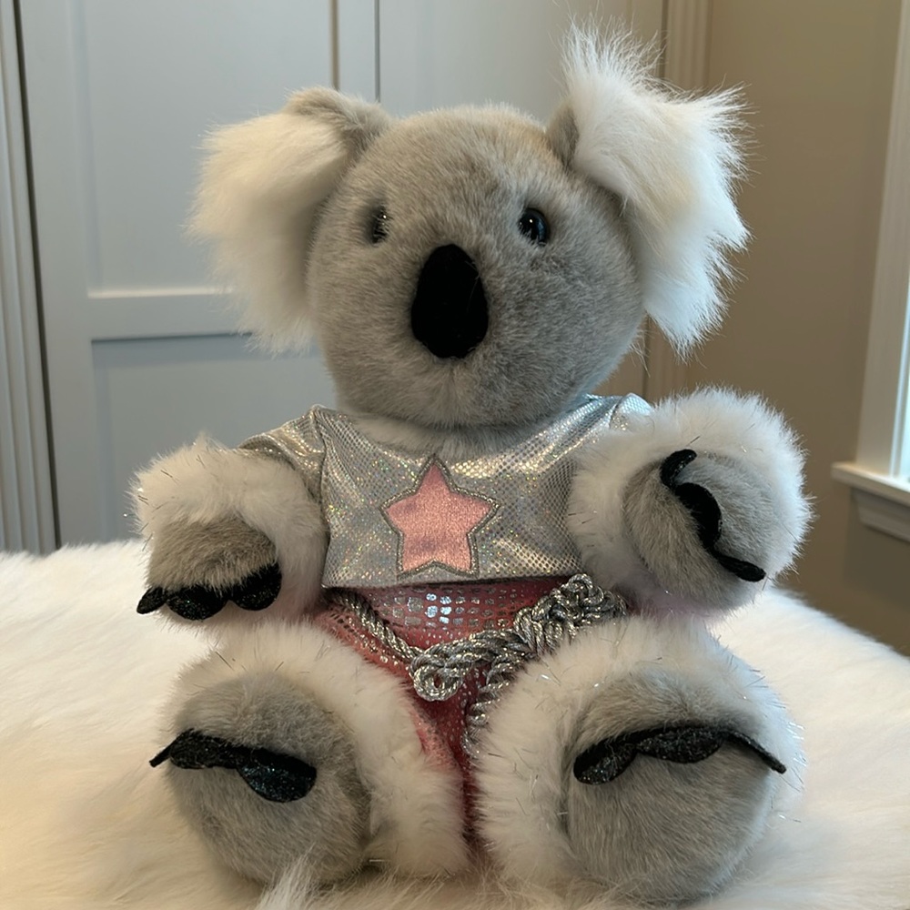 EUC Build A Bear BAB Koala Bear Plush Stuffed Toy in Diva Rockstar Outfit